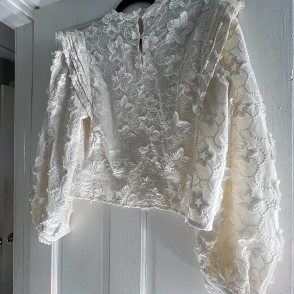 FARM RIO Star 3D embroidered blouse, Ivory, Size L - Picture 8 of 8